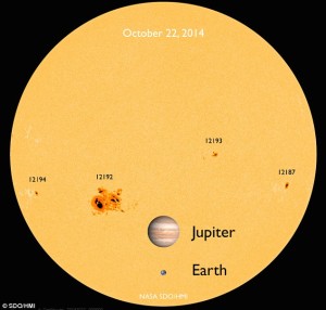 Giant solar sunspot AR 12192 